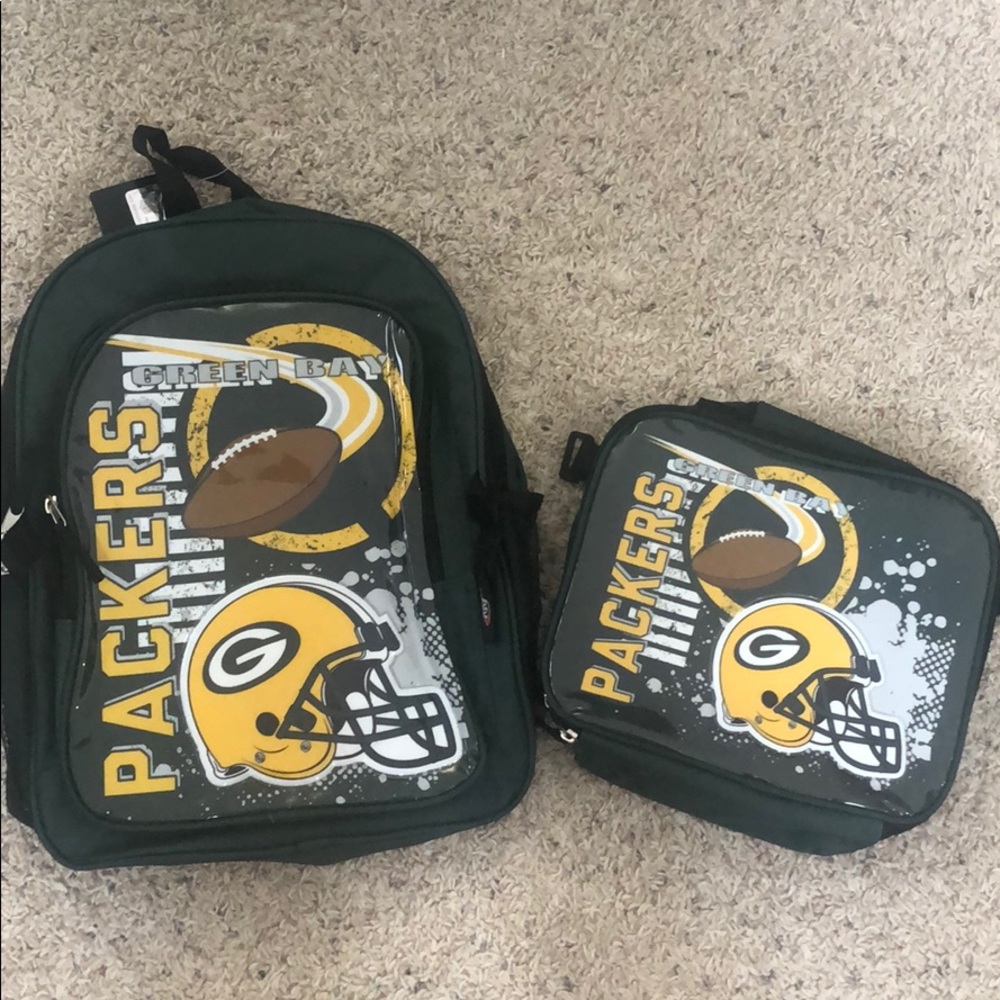 Green Bay Packer Backpack and Detachable Lunchbox